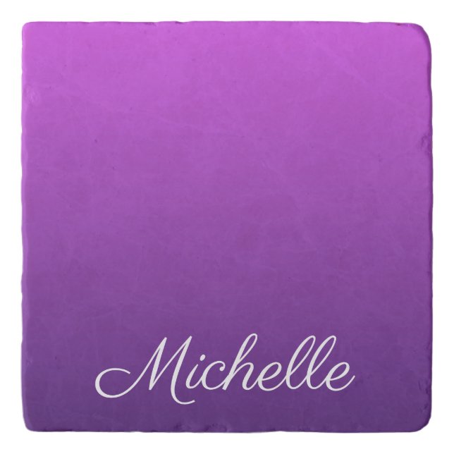 Personalized purple ombre trivet (Front)