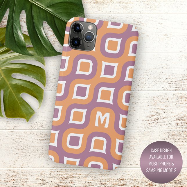 Personalized Purple Orange White Midcentury Case-Mate iPhone Case (Creator Uploaded)