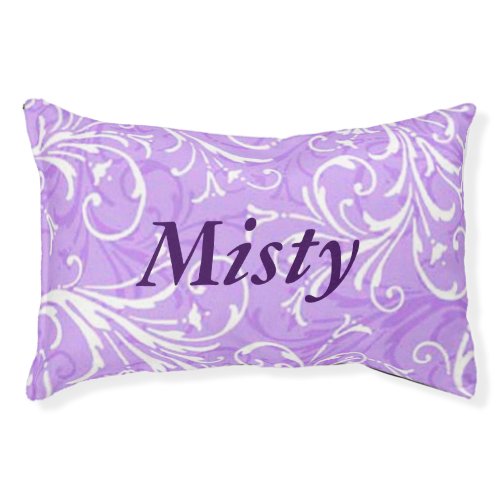 Personalized Purple Ornamental Dog Bed