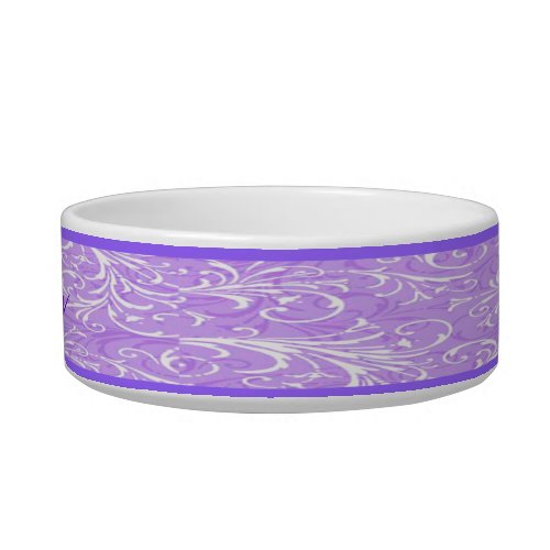 Personalized Purple Ornamental Pet Bowl