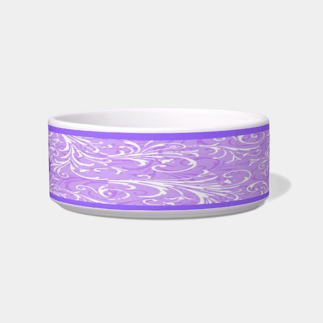 Personalized Purple Ornamental Pet Bowl (Right)