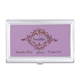 Personalized Purple Ornate Vintage Floral Ornament