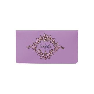 Personalized Purple Ornate Vintage Floral Ornamnet