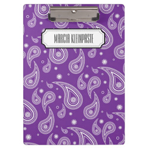 Personalized Purple Paisley Clipboard