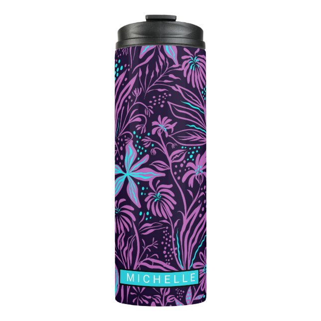 Personalized Purple Paisley Thermal Tumbler (Front)