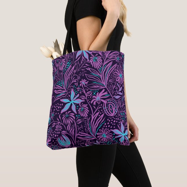 Personalized Purple Paisley Tote Bag (Close Up)