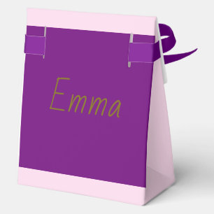 Personalized Purple Party Favor Box Custom Name