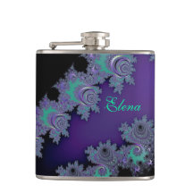 Personalized Purple People Pleaser Fractal Flask