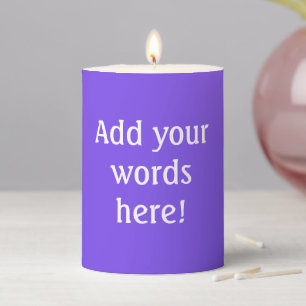 Personalized Purple Pillar Candle