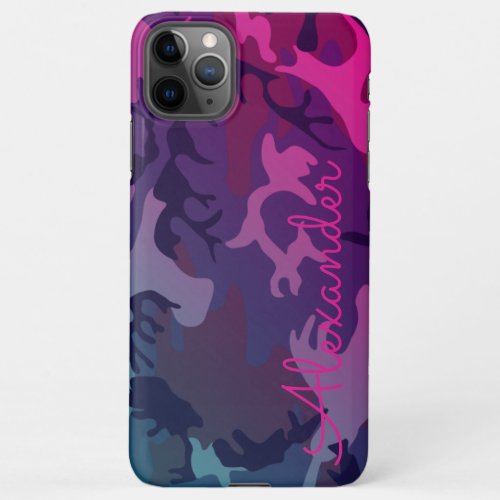 Personalized Purple Pink CAMO Camoflauge BUDGET iPhone 11Pro Max Case