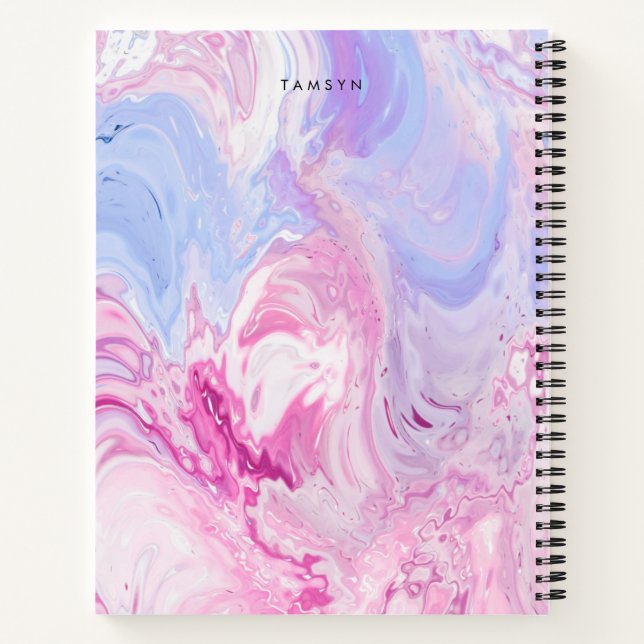 Personalized Purple Pink Minimalist Sketchbook Notebook (Back)
