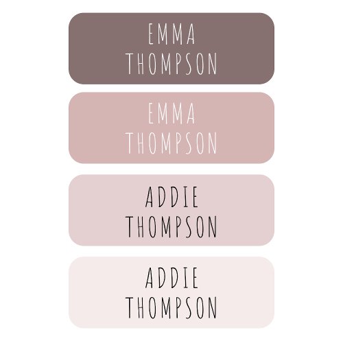 Personalized Purple Pink Peach Skin Girly Clothing Kids Labels