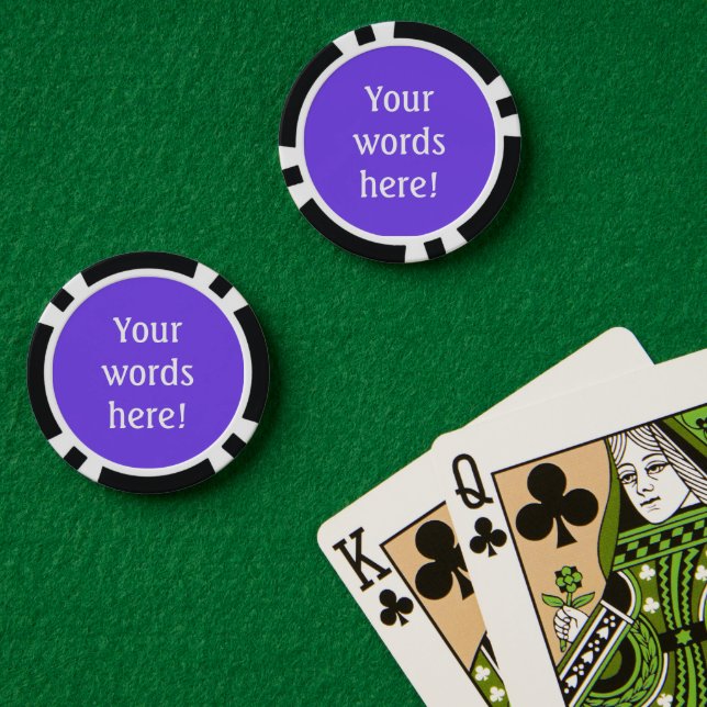 Personalized Purple Poker Chips (Poker Table (Double))