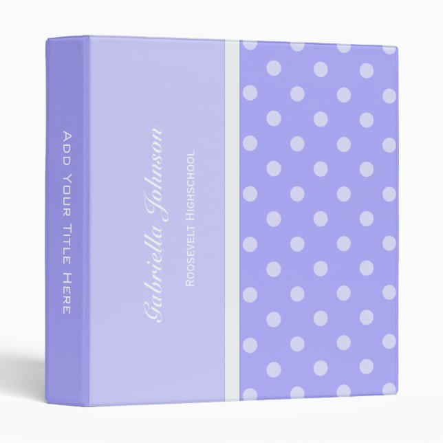 Personalized:  Purple Polka-dot Binder 2 (Front/Spine)