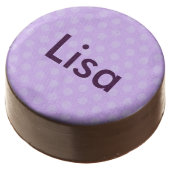 Personalized Purple Polka Dot Oreo Cookies (Angled)