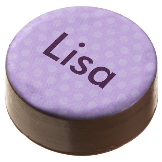 Personalized Purple Polka Dot Oreo Cookies (Angled)