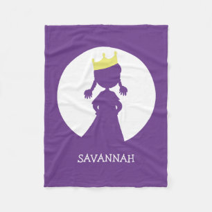 Personalized Purple Princess Silhouette Girls Fleece Blanket