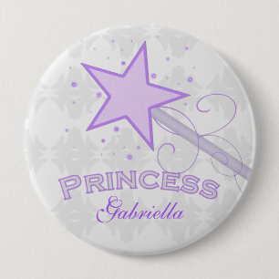 Personalized: Purple Princess Wand Button