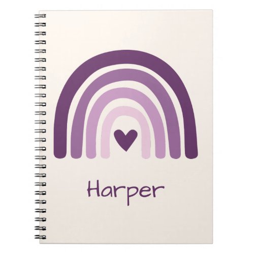 Personalized Purple Rainbow Monogram Notebook