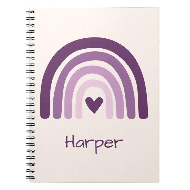 Personalized Purple Rainbow Monogram Notebook (Front)