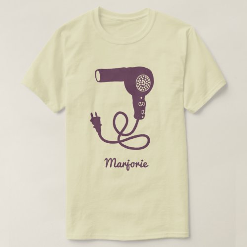 Personalized Purple Retro Hairdryer Blow Dryer T_Shirt