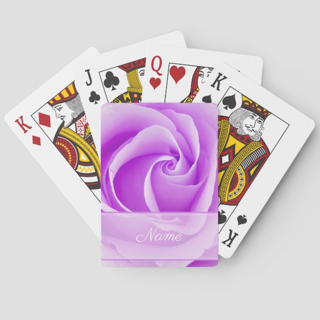 Personalized Purple Rose Custom Playing Cards (Back)