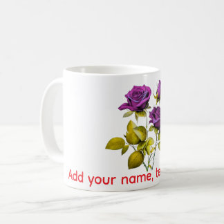 Personalized Purple Rose Mug | Add Your Name, Text