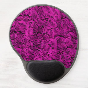 Personalized Purple Roses girly Gel Mouse Pad