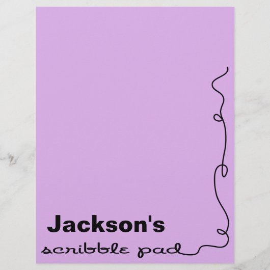 Personalized Purple Scribble Pad (Front)