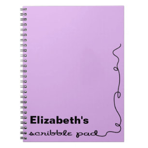 Personalized Purple Scribble Pad Notebook