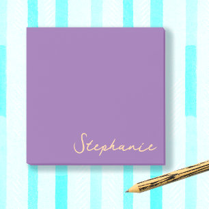 Personalized Purple Script Post it Sticky Notes