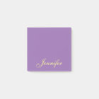 Personalized Purple Script Post it Sticky Notes