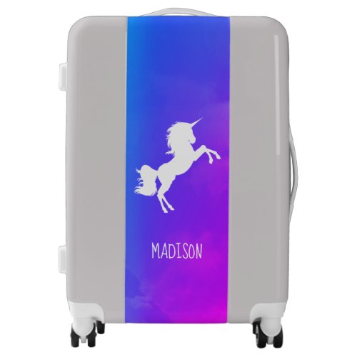 Personalized Purple sky Rainbow Unicorn  Luggage