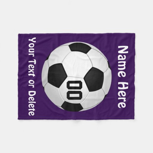 Personalized Purple Soccer Fleece Blanket Zazzle