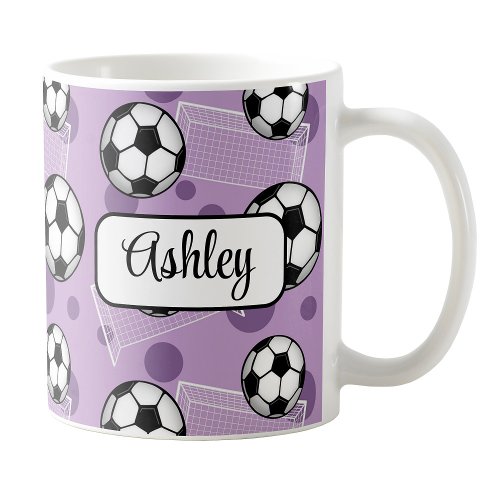 Personalized Purple Soccer Mug