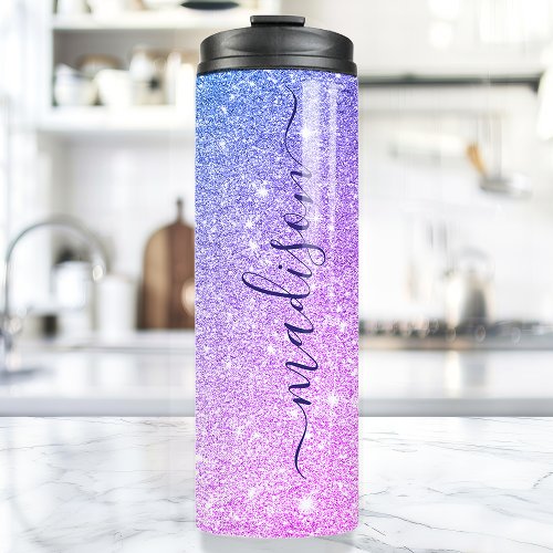 Personalized Purple Sparkle Thermal Tumbler