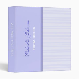 Personalized Purple Stripe Binder