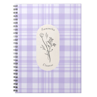 Personalized purple stripe design notebook