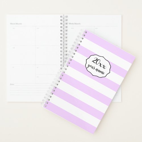 Personalized Purple Stripes Planner Notebook