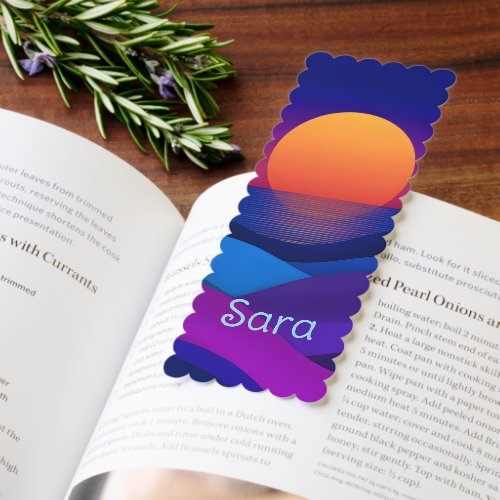 Personalized Purple Sunset Bookmark | Custom Name