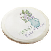 Personalized Purple Sweet Pea Flowers Baby Shower Sugar Cookie (Angled)