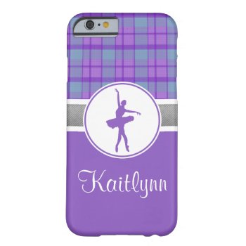 Personalized Purple Sweetheart Plaid Dancer Barely There Iphone 6 Case by GollyGirls at Zazzle
