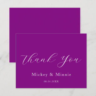 Personalized Purple Thank You Greeting Note Card