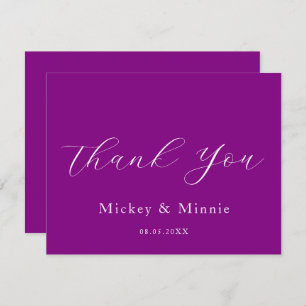 Personalized Purple Thank You Greeting Note Card