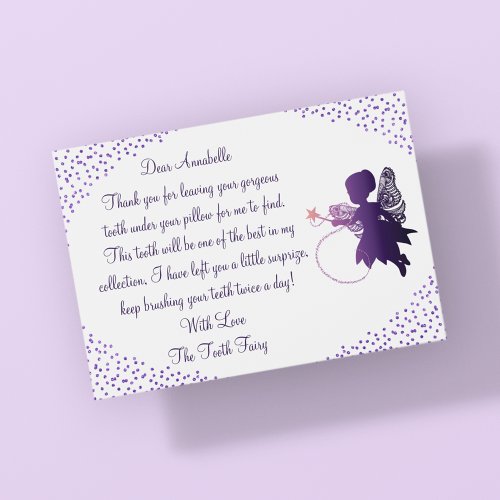 Personalized Purple Tooth Fairy Thank You