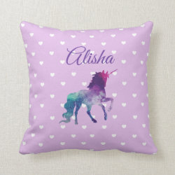 Personalized Purple Unicorn Pillow for Little Girl