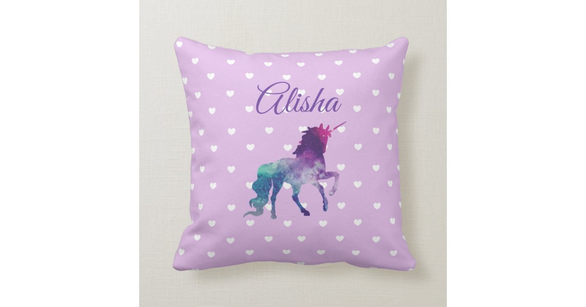 Personalized Purple Unicorn Pillow for Little Girl