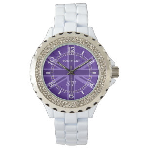 Personalized Purple Union Jack Design Dial Watch