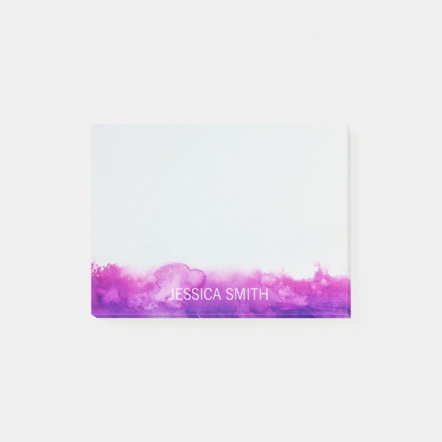 Personalized Purple Violet Lavender Watercolor Post-it Notes (Front)