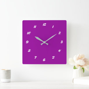 Personalized Purple Wall Clock Custom Colors Font